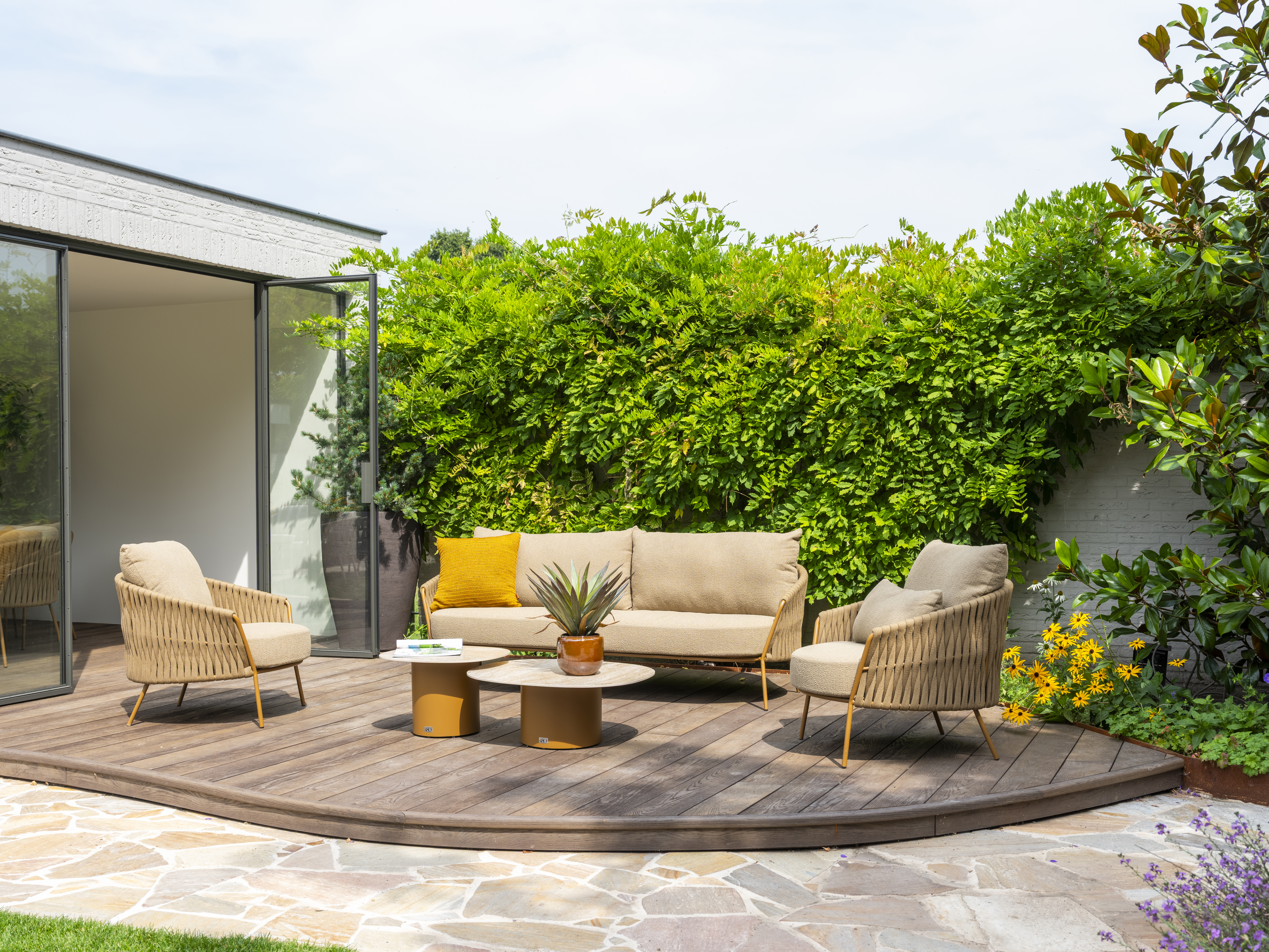 4 Seasons Molina Sofa Set W/cushions - Amber